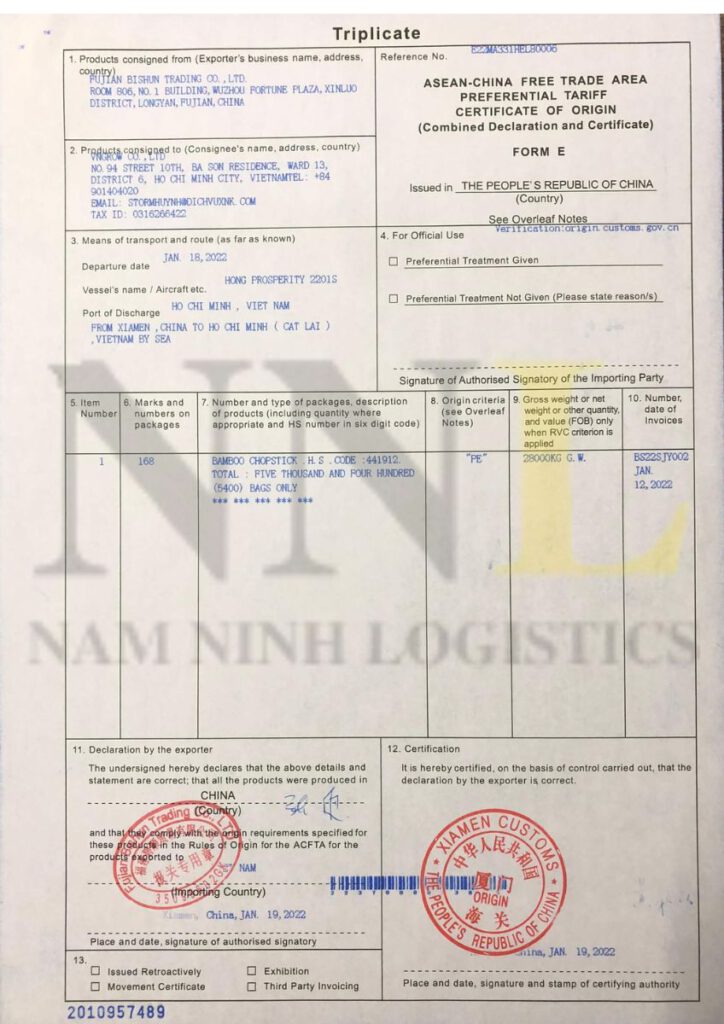 Giấy Chứng Nhận Xuất Xứ Hàng Hóa - Certificate of Origin (CO) Giấy Chứng Nhận Xuất Xứ Hàng Hóa - Certificate of Origin (CO)